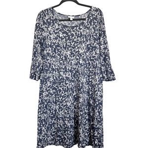 J. Jill Pure Jill Womens Sz M Tie Dye Watercolor Print Shift Dress Pockets